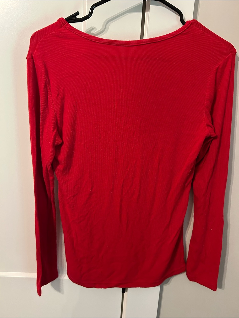 Source Unknown Red Long Sleeve Scoop Neck Top - Picture 4 of 4